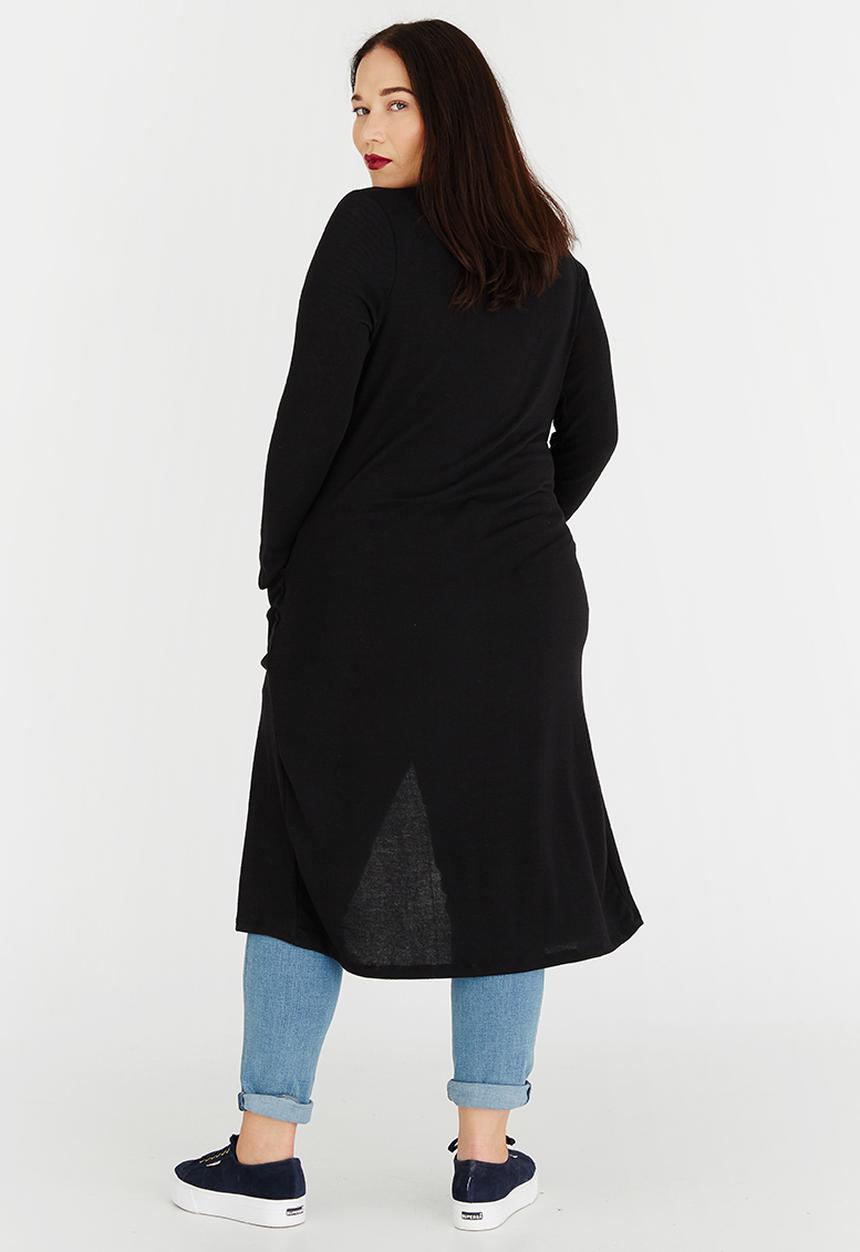 edit Plus - Longer Length Knit Cardigan Black