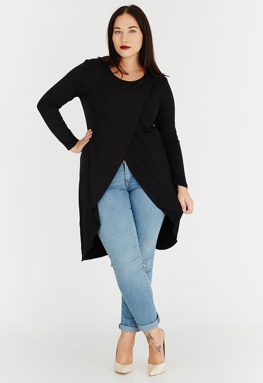 edit Plus - Longer Length T Black