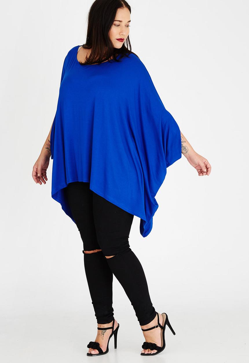 STYLE REPUBLIC PLUS - Volume Hanky Hem Tunic Blue