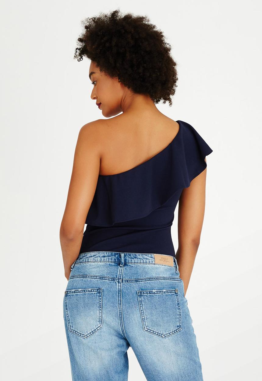 STYLE REPUBLIC - Asymmetrical Bodysuit Navy
