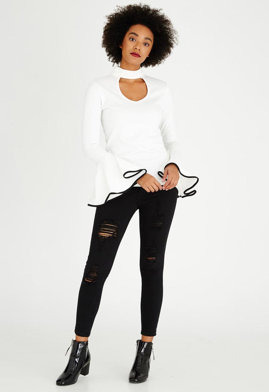 STYLE REPUBLIC - Bell Sleeve Top White