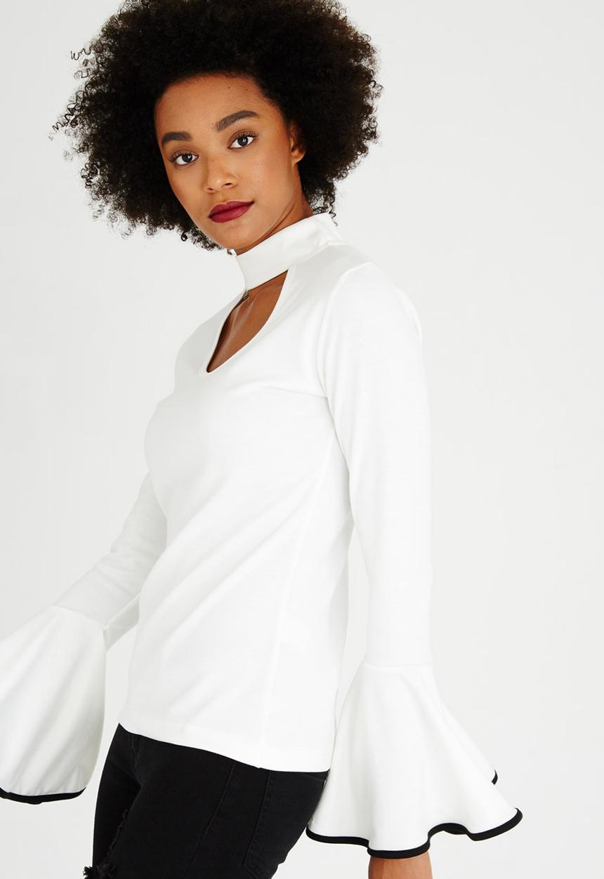 STYLE REPUBLIC - Bell Sleeve Top White