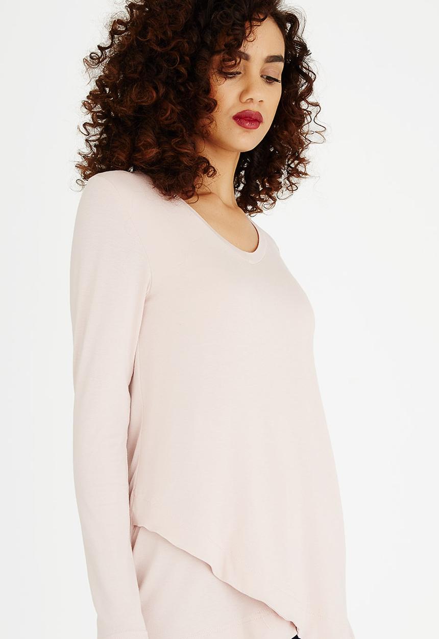 edit - V-neck Tunic Pale Pink