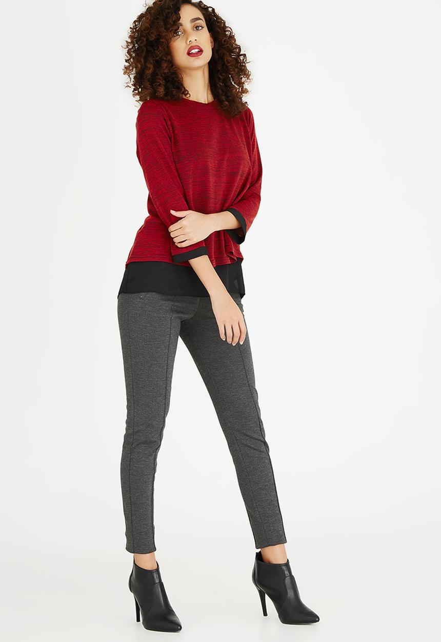 edit - Twofer Blouse Burgundy