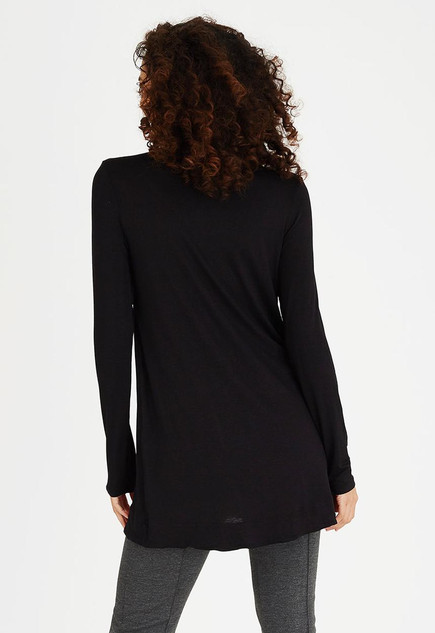 edit - V-neck Tunic Black