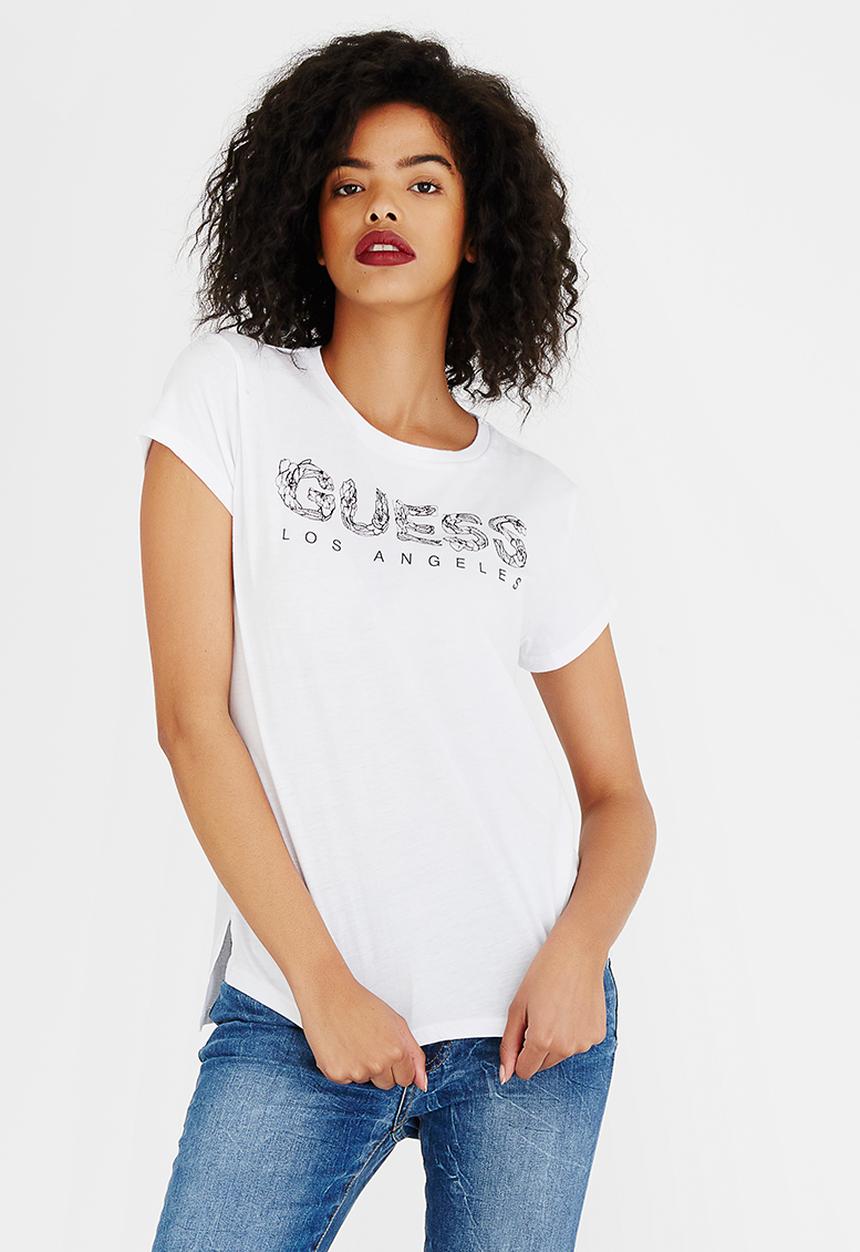 GUESS - Guess Triangle Logo Tee White