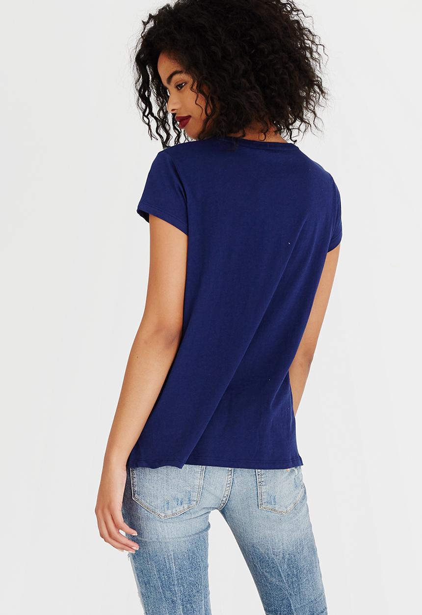 GUESS - Guess Triangle Logo Tee Navy