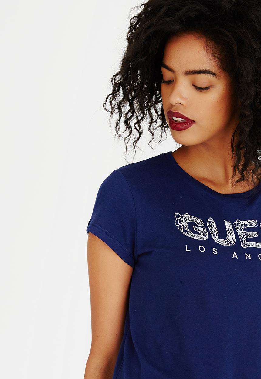 GUESS - Guess Triangle Logo Tee Navy