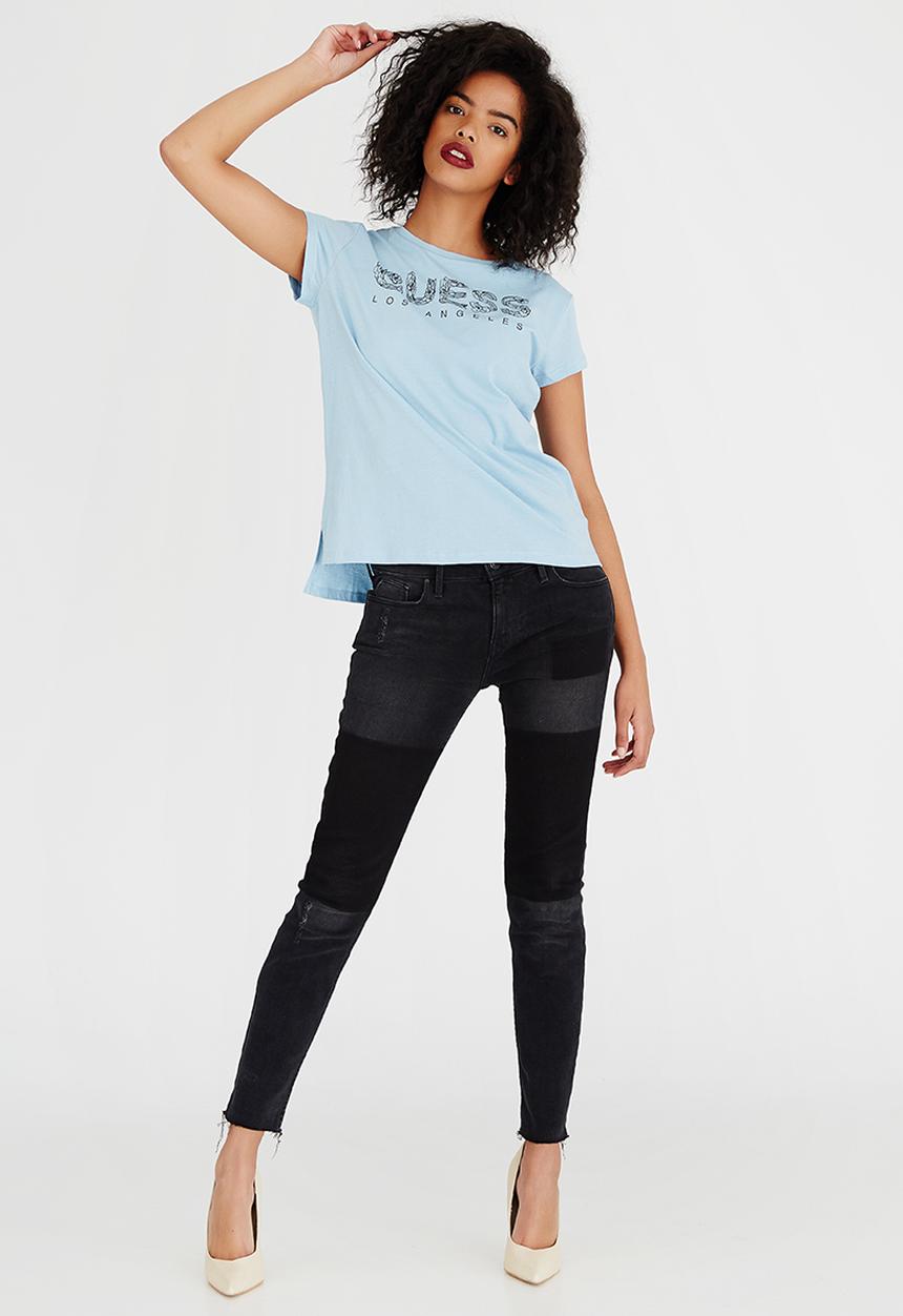 GUESS - Guess Triangle Logo Tee Pale Blue