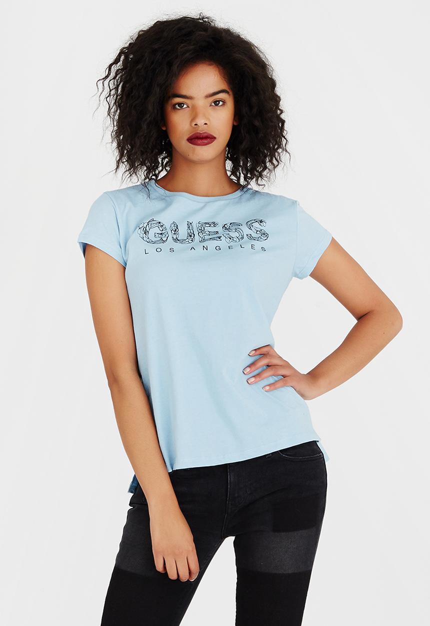 GUESS - Guess Triangle Logo Tee Pale Blue