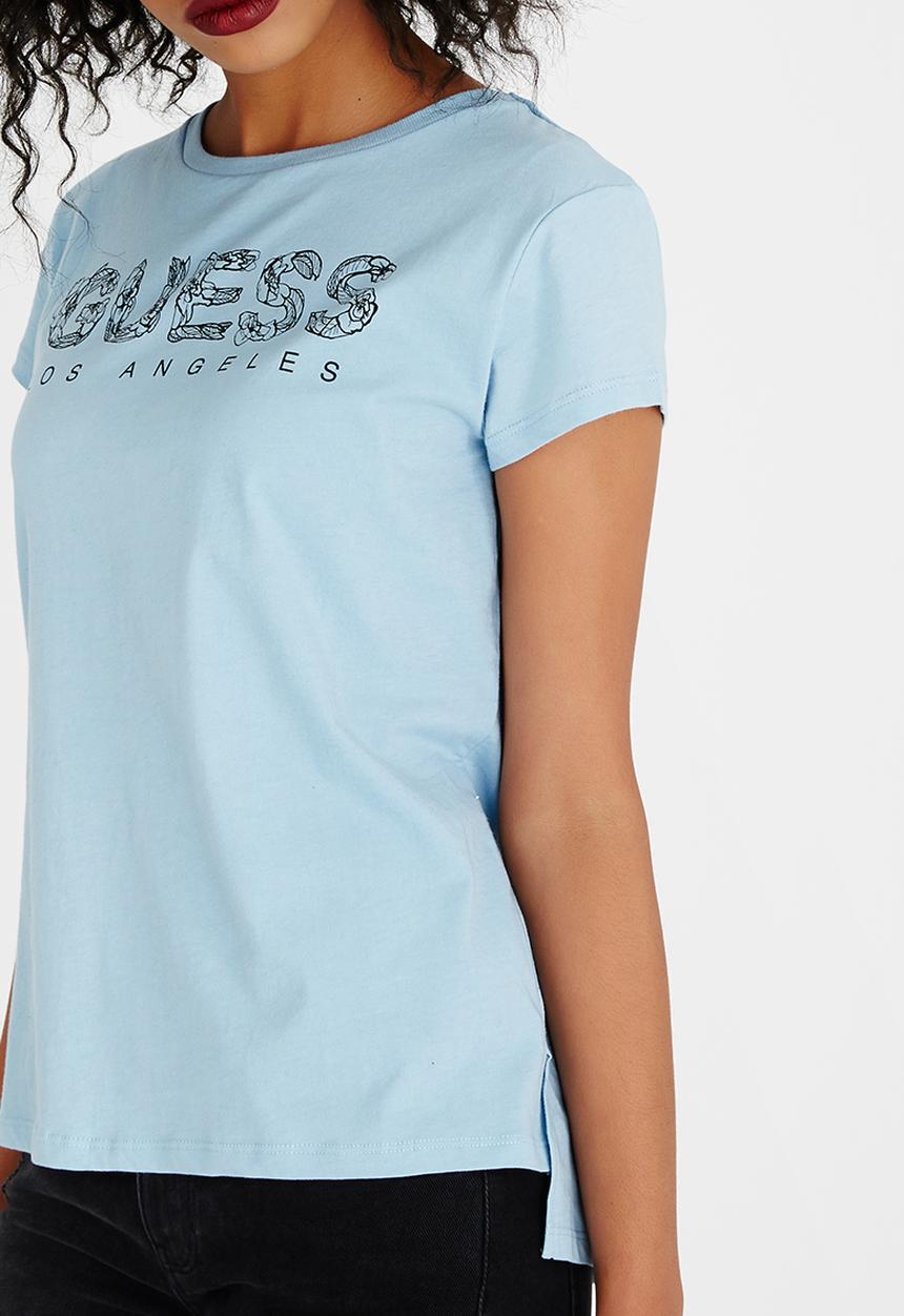GUESS - Guess Triangle Logo Tee Pale Blue