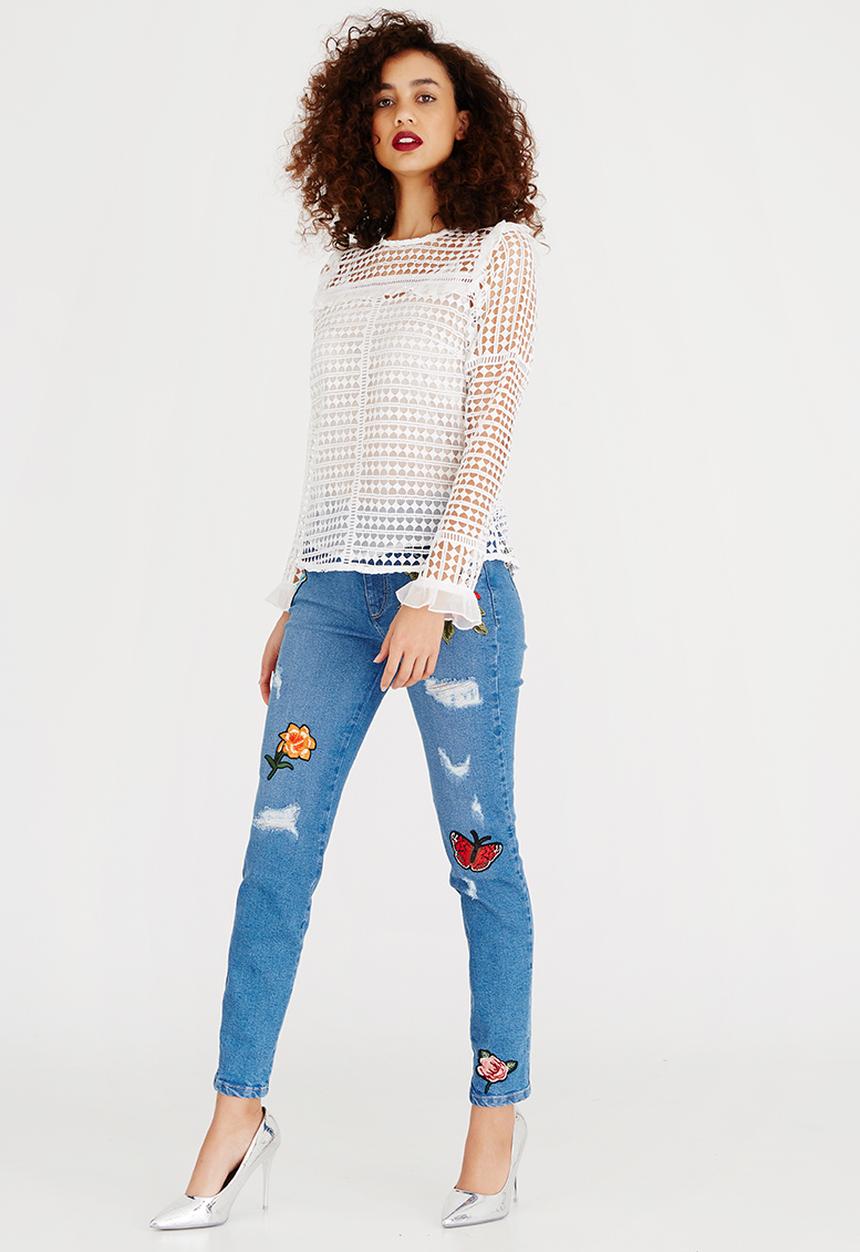 Sassoon - Sheer Luxe Lace Top White