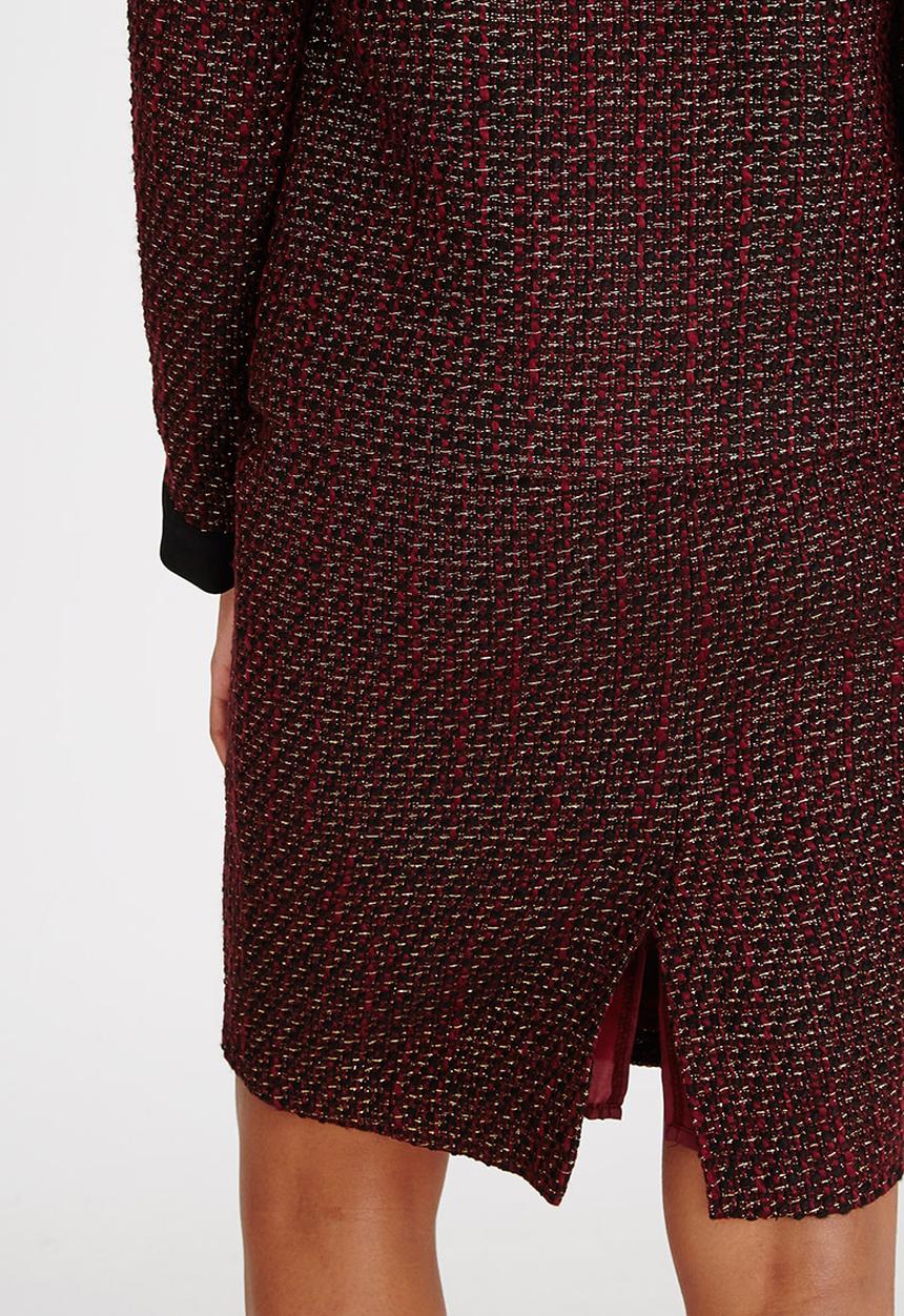 edit - Metallic Tweed Skirt Burgundy