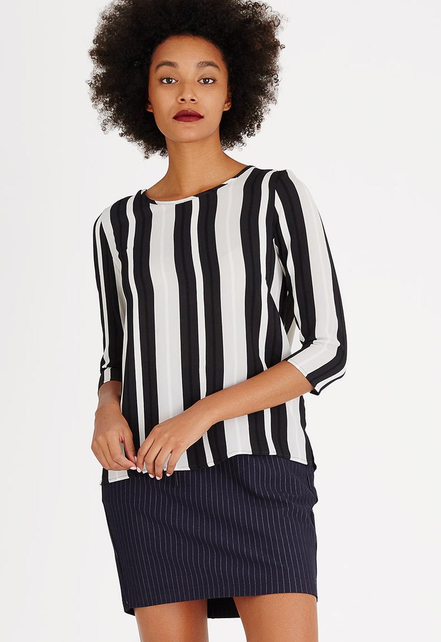 ONLY - Nova Lux 3/4 Sleeve Top Black