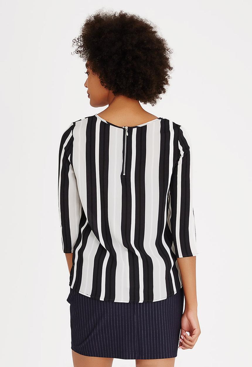 ONLY - Nova Lux 3/4 Sleeve Top Black