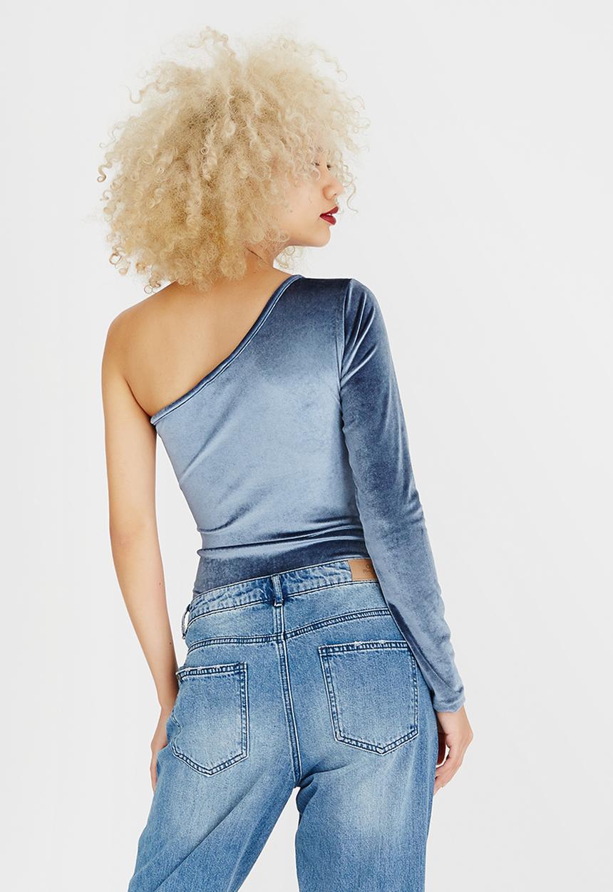 c(inch) - One Shoulder Bodysuit Grey