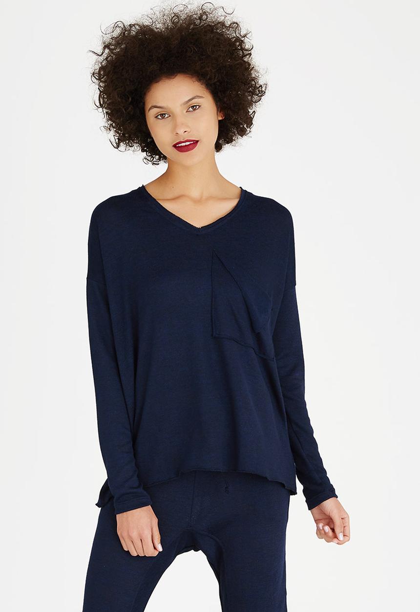 Slick - Zea Styled Box Top Navy