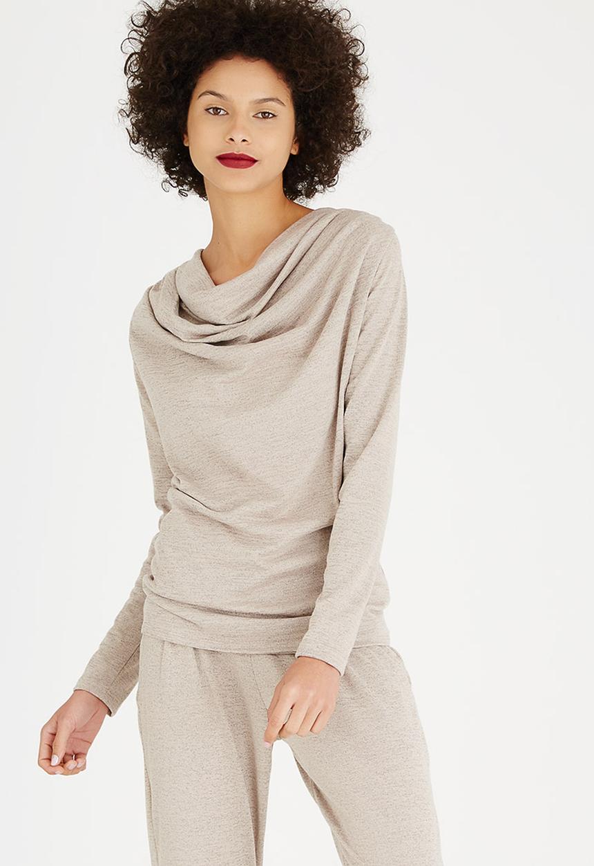 Slick - Chloe Drape Front Top Neutral