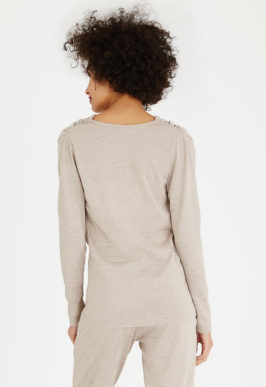 Slick - Chloe Drape Front Top Neutral