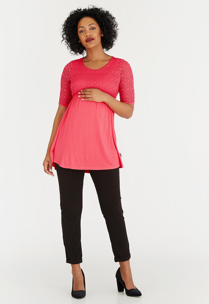 Cherry Melon - Lace Skater Top Coral