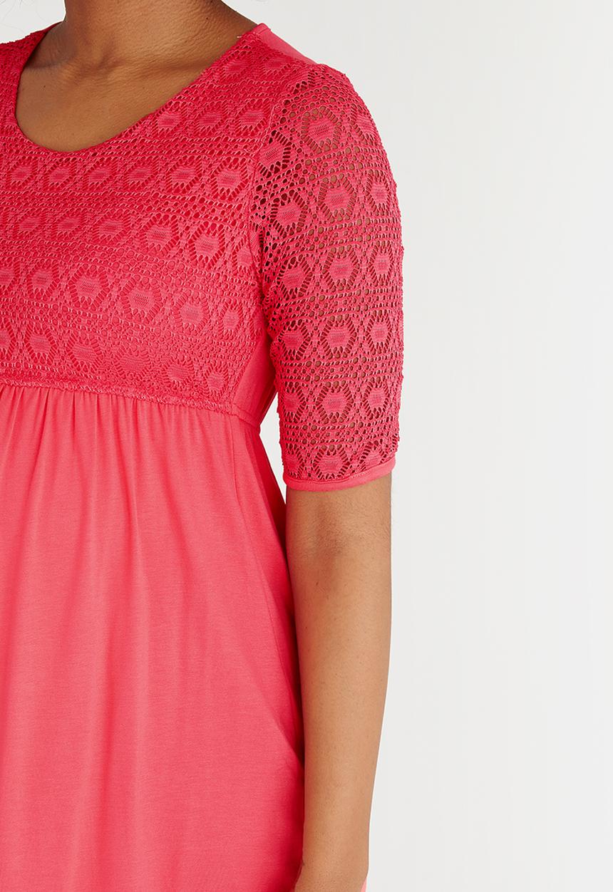 Cherry Melon - Lace Skater Top Coral