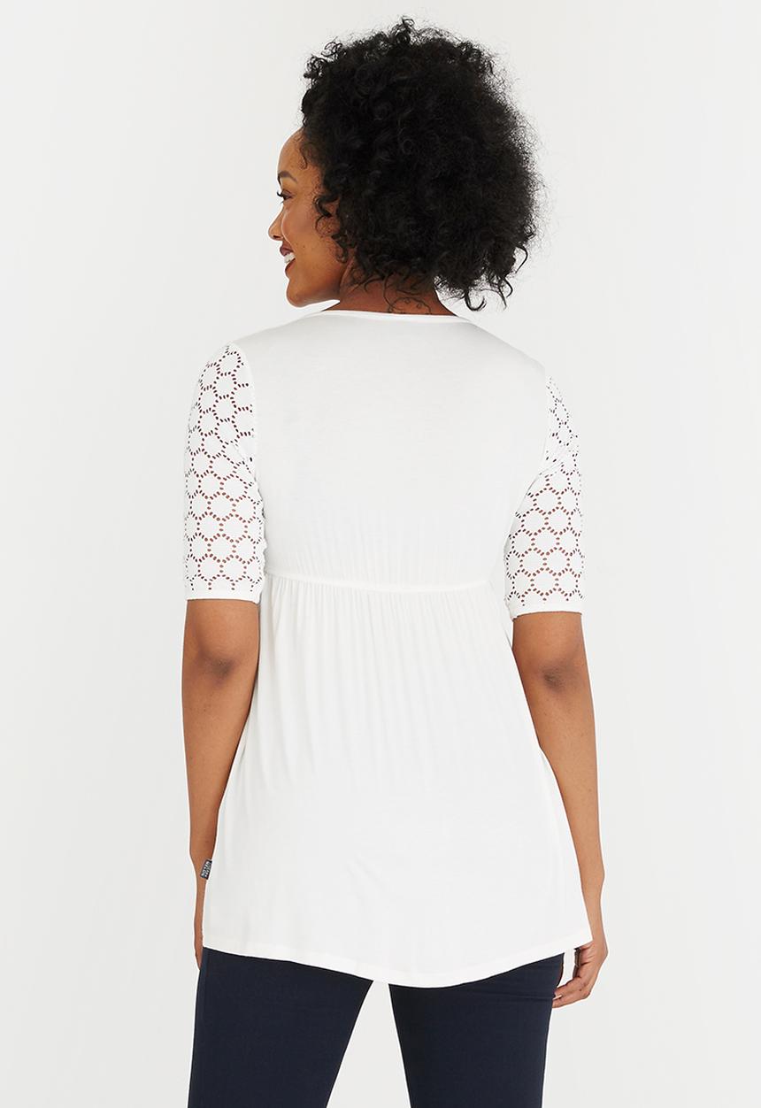 Cherry Melon - Lace Skater Top White