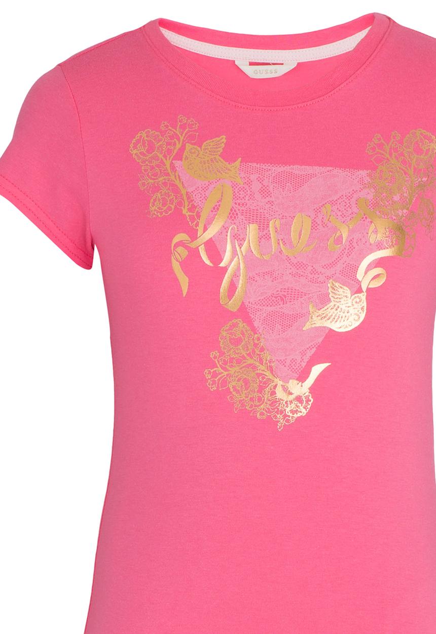 GUESS - Ribbon Tri Tee Mid Pink