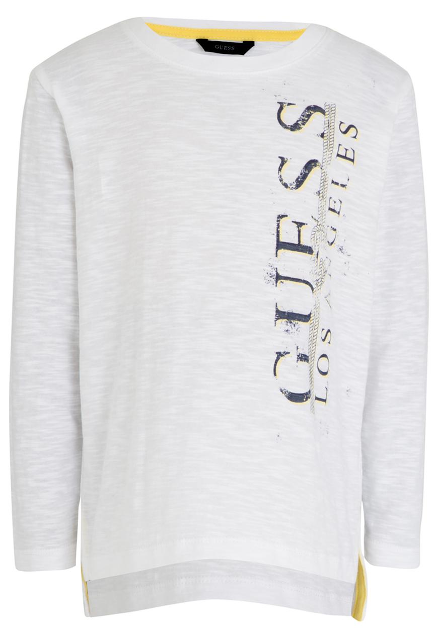 GUESS - L/S Guess Longer Length Tee White