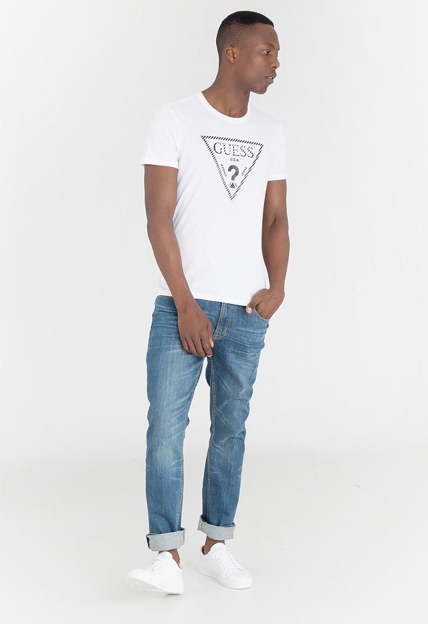 GUESS - Caged Logo Tee White