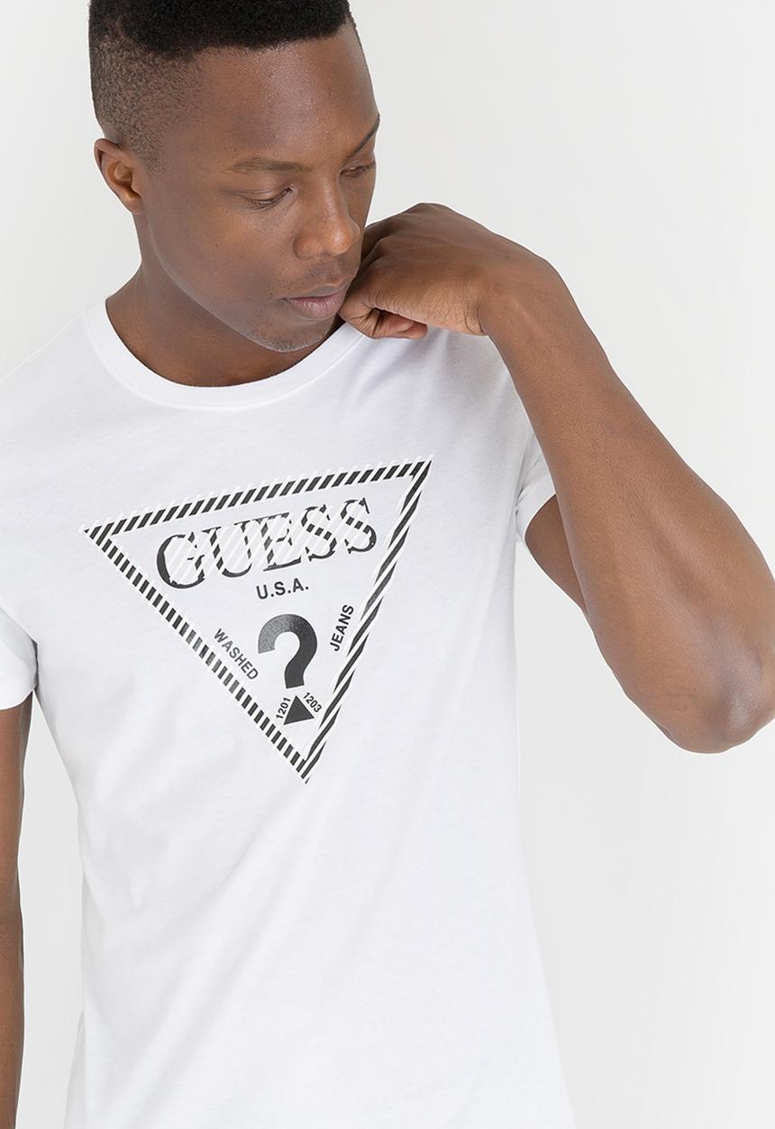 GUESS - Caged Logo Tee White