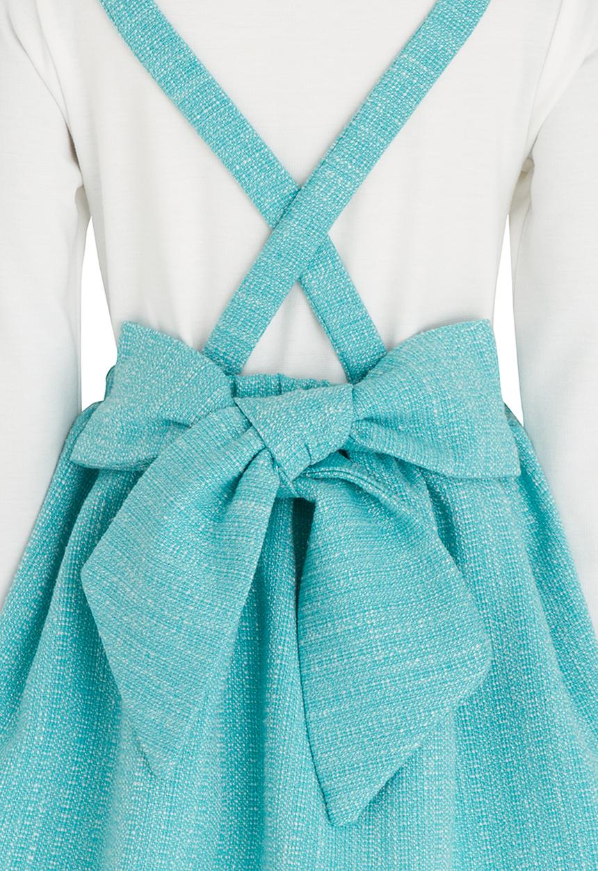 See-Saw - Dungaree Dress & Polar Neck Set Multi-colour