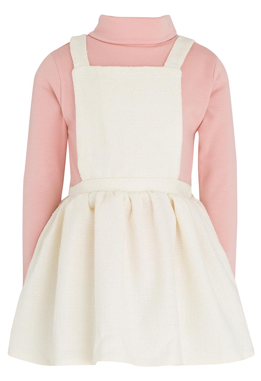 See-Saw - Dungaree Dress & Polar Neck Set Multi-colour