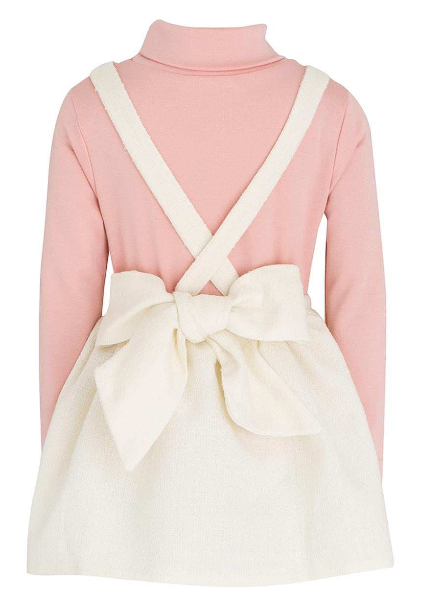 See-Saw - Dungaree Dress & Polar Neck Set Multi-colour