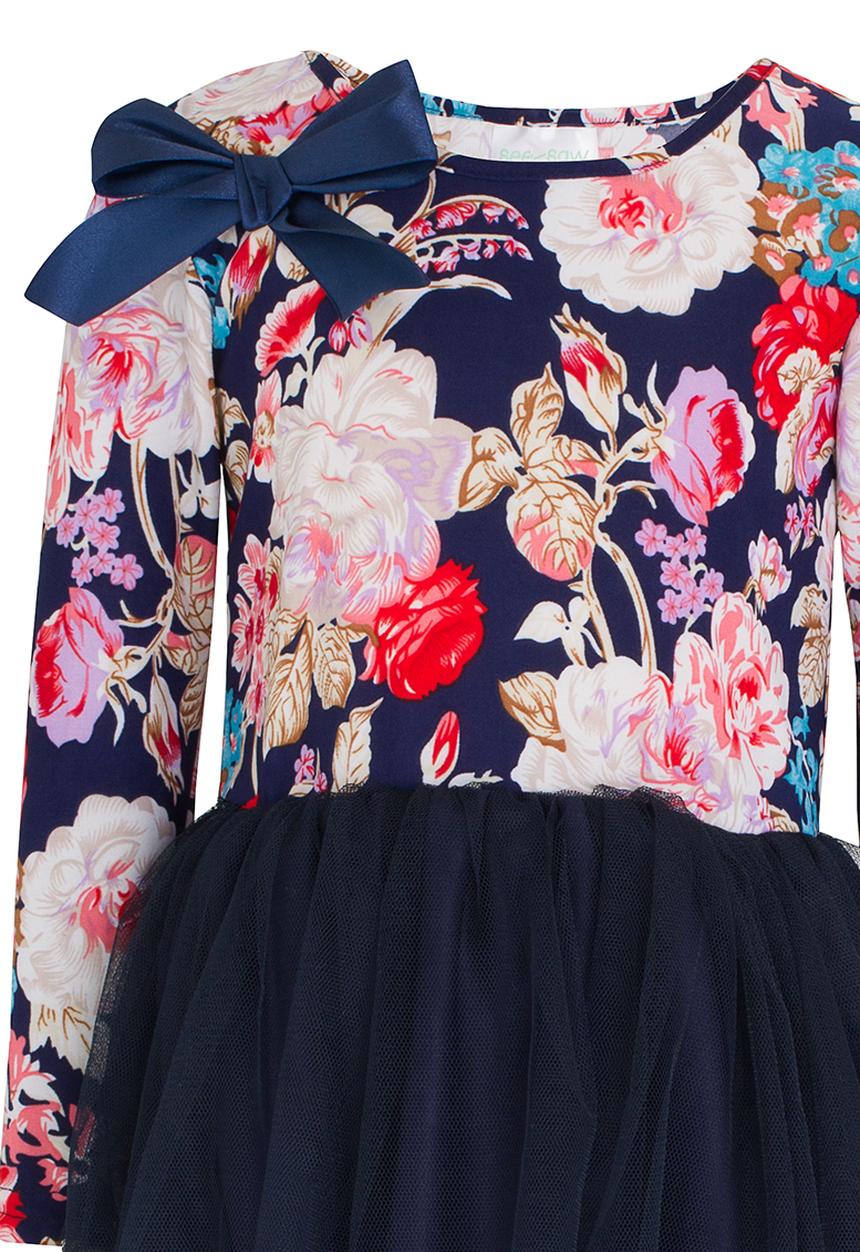 See-Saw - Floral Print Combo Dress Multi-colour
