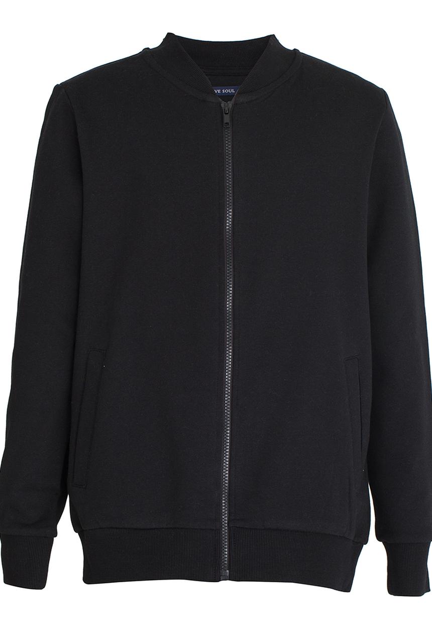 Brave Soul - Zip Through Sweater Black
