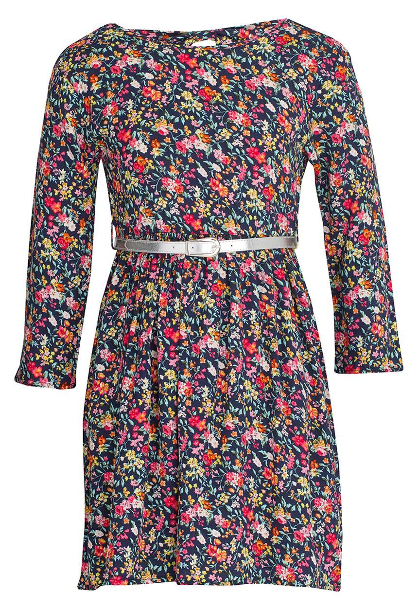 Rebel Republic - Skater Dress With Belt Multi-colour
