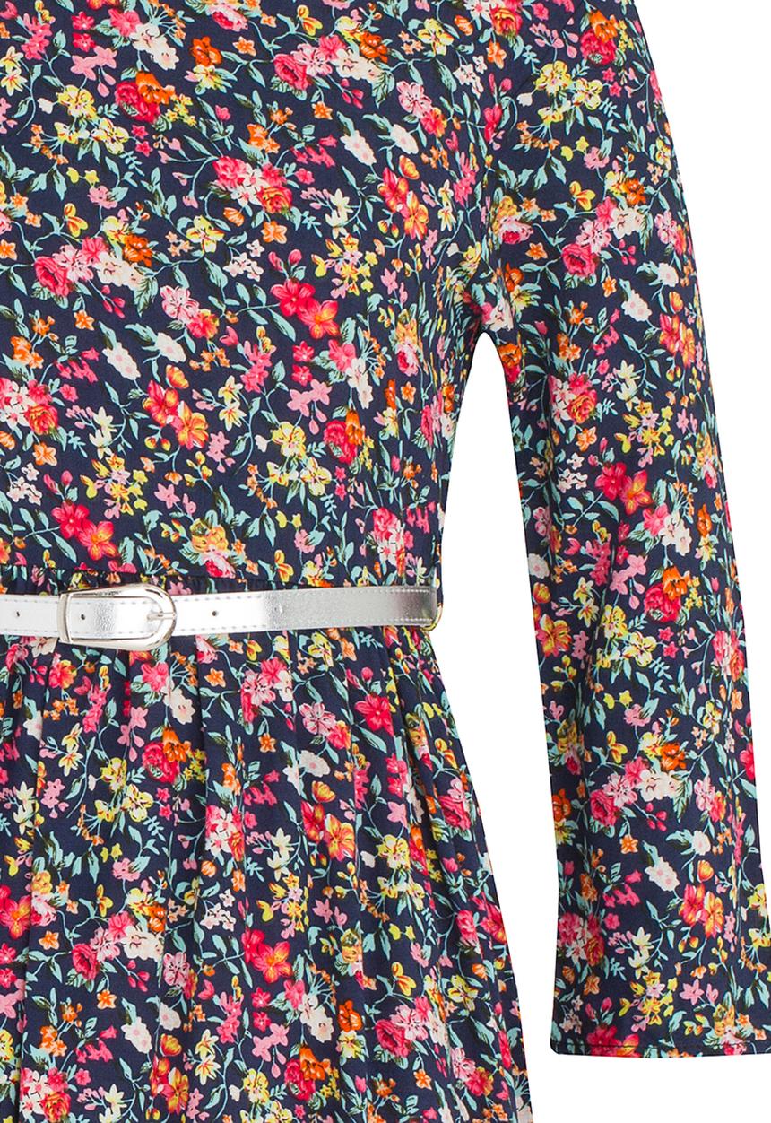 Rebel Republic - Skater Dress With Belt Multi-colour