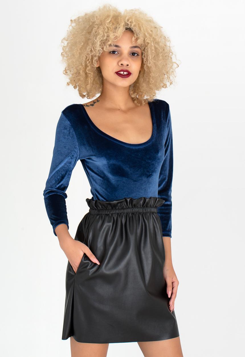 c(inch) - Scoop Neck Bodysuit Blue