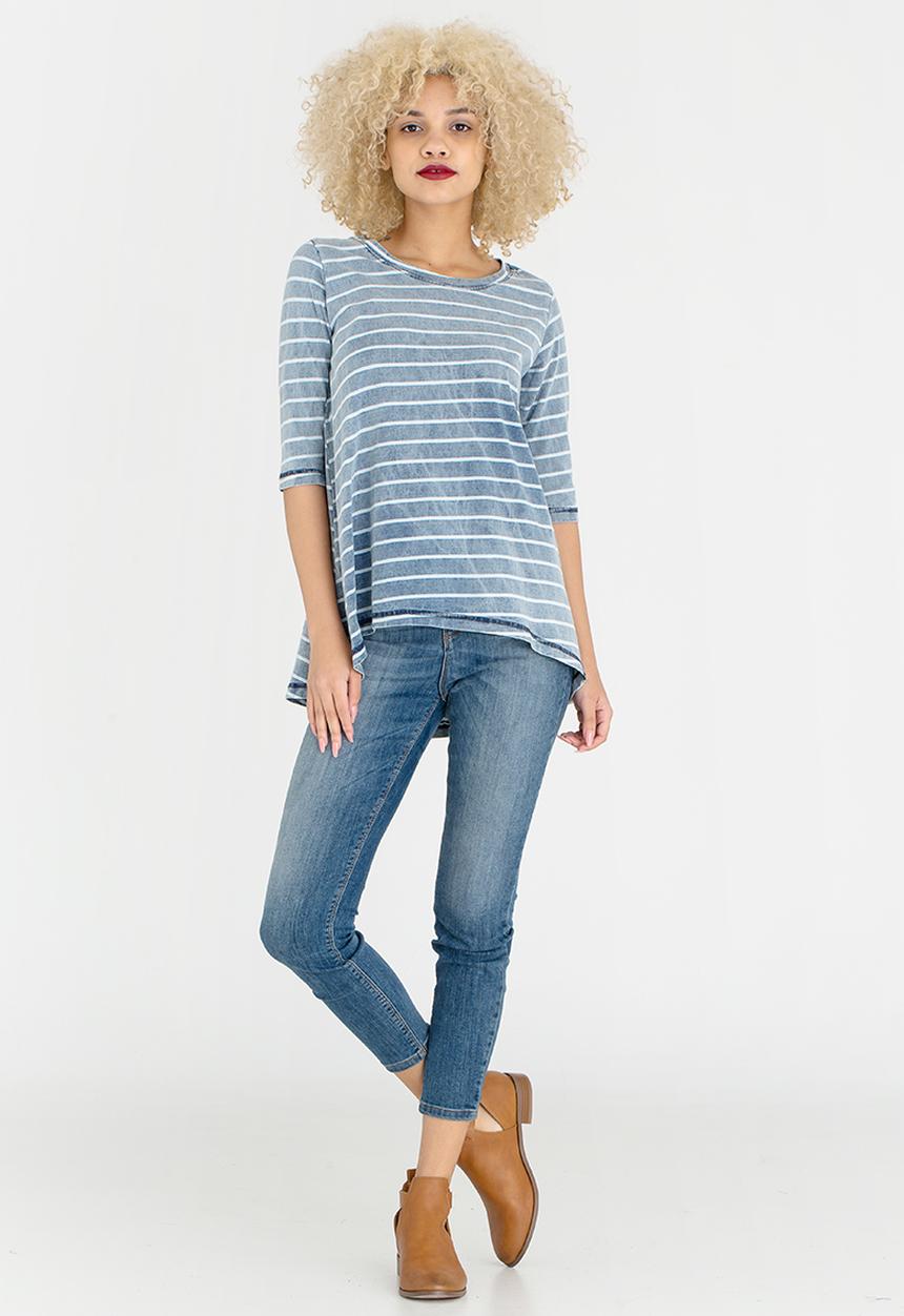 Rip Curl - Indigo Stripe 3/4 Sleeve Tee Blue