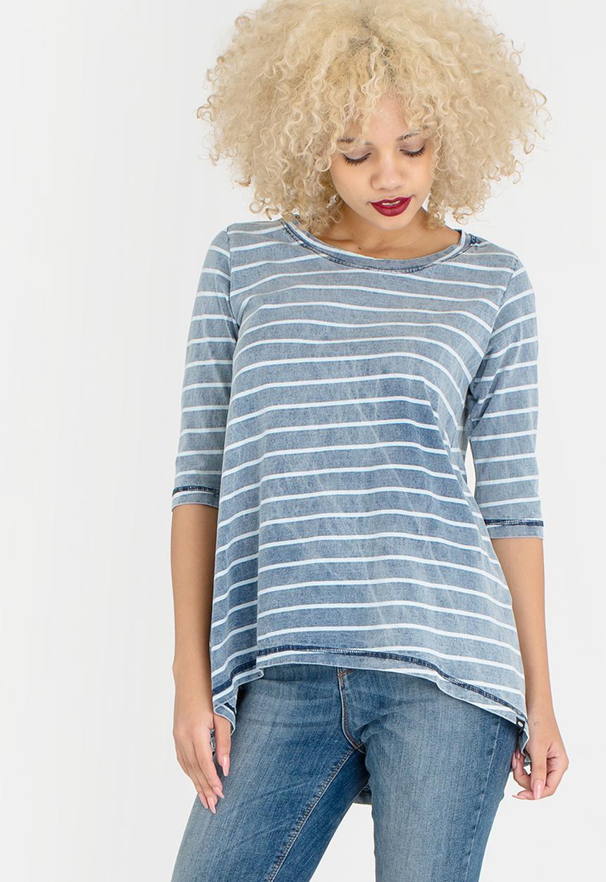 Rip Curl - Indigo Stripe 3/4 Sleeve Tee Blue