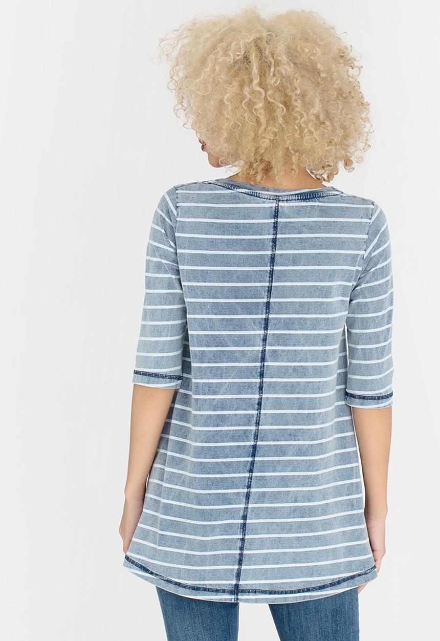 Rip Curl - Indigo Stripe 3/4 Sleeve Tee Blue