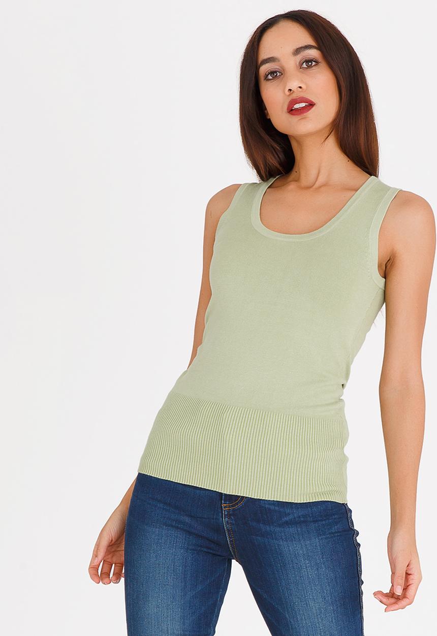Passionknit - Scoop Neck Vest Lime
