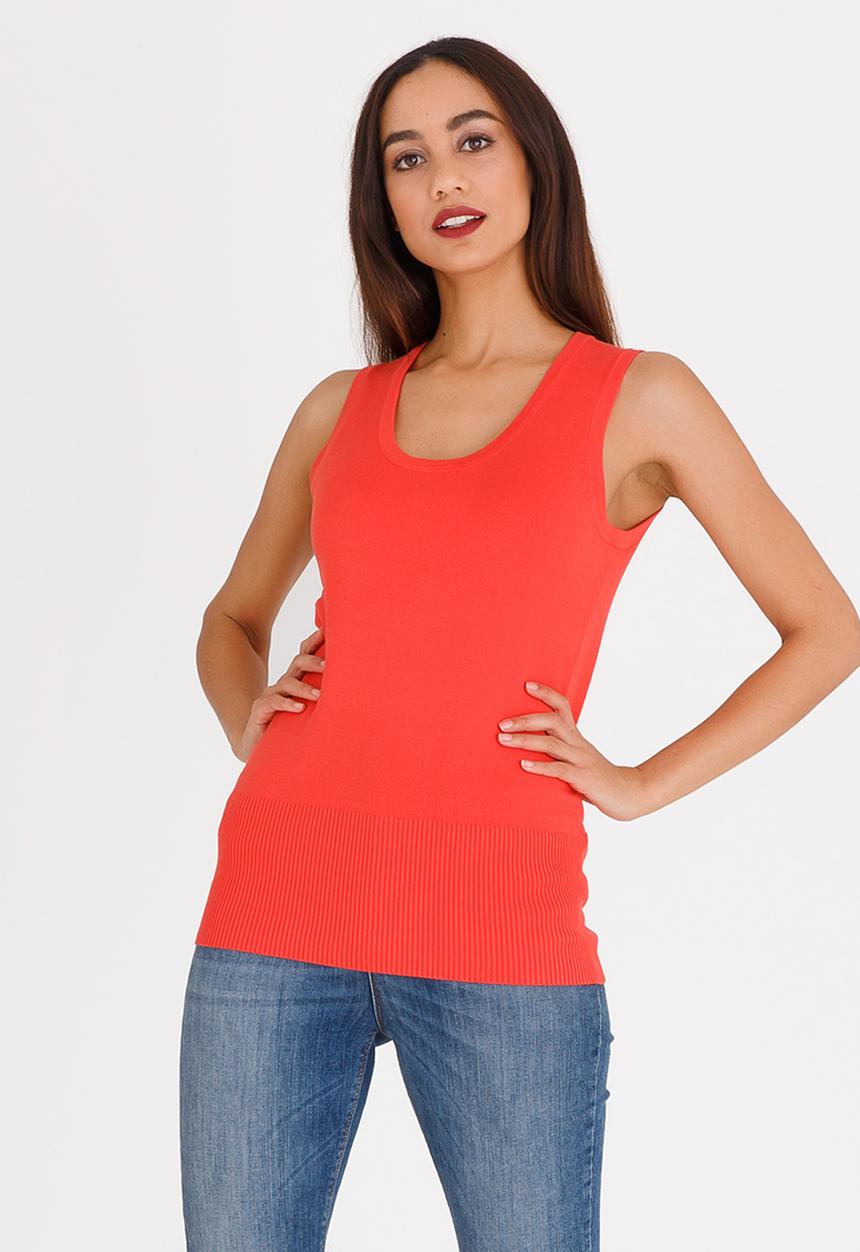 Passionknit - Scoop Neck Vest Orange