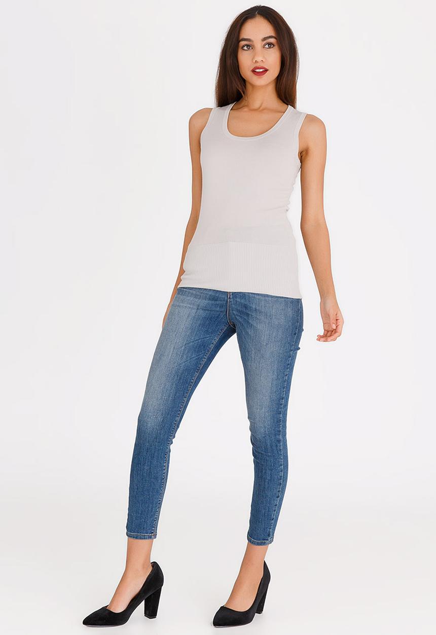 Passionknit - Scoop Neck Vest Stone