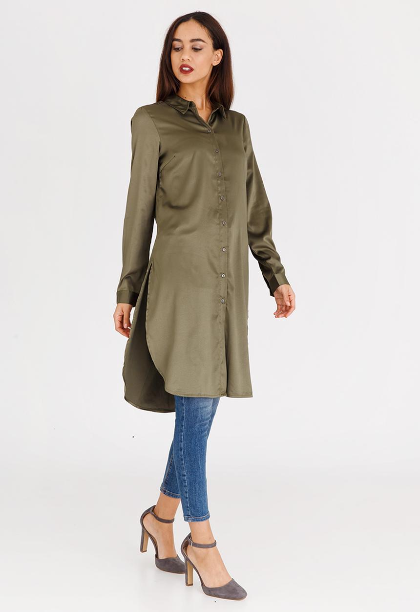 Vero Moda - Berta Longer Length Shirt Khaki Green