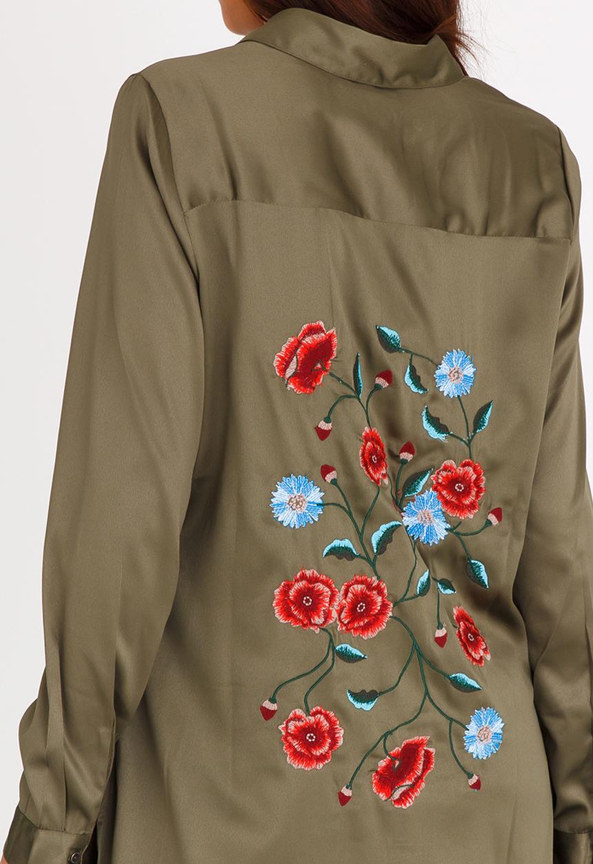 Vero Moda - Berta Longer Length Shirt Khaki Green