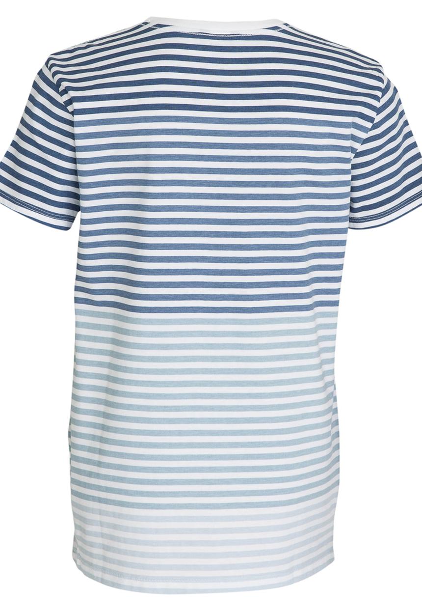 GUESS - S/S Stripe Dip Dye Tee Blue and White