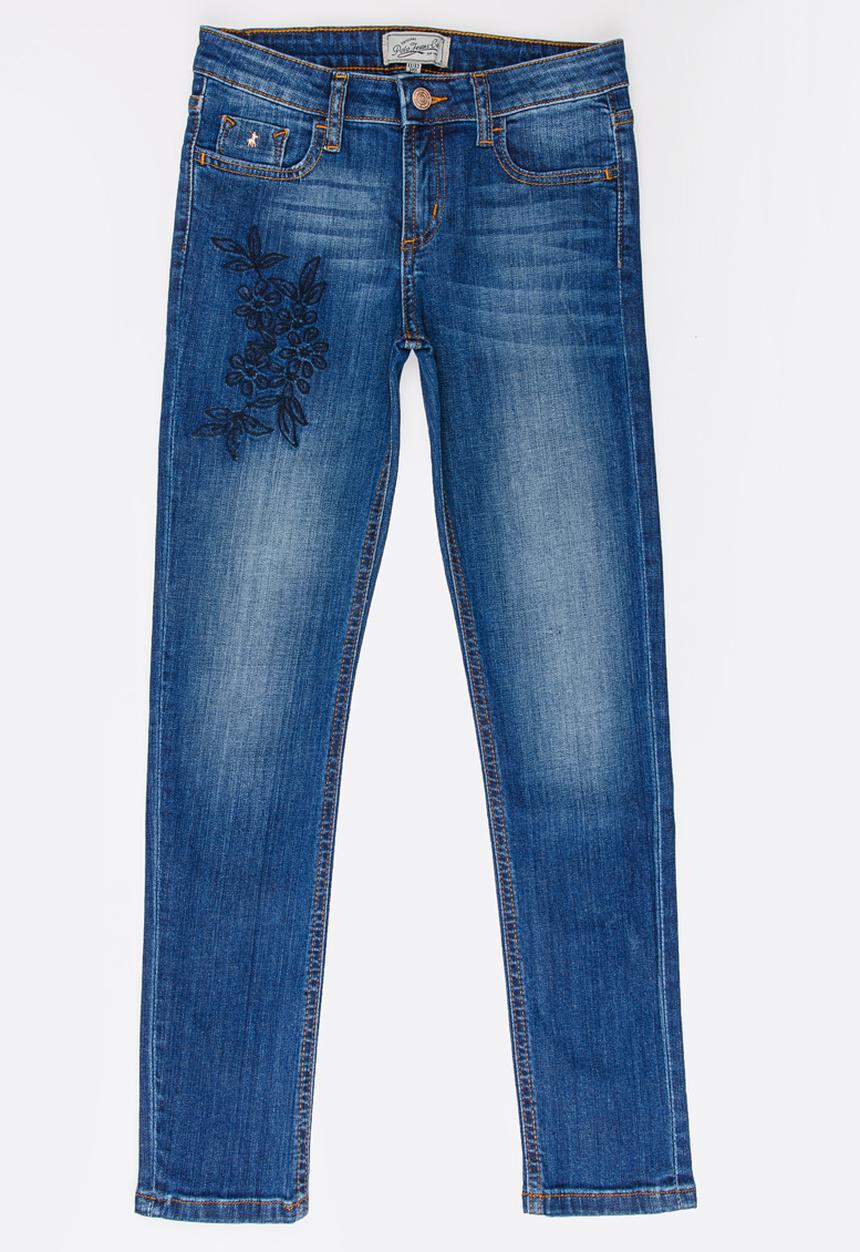 POLO - Chloe Embroidered Skinny Jean Mid Blue