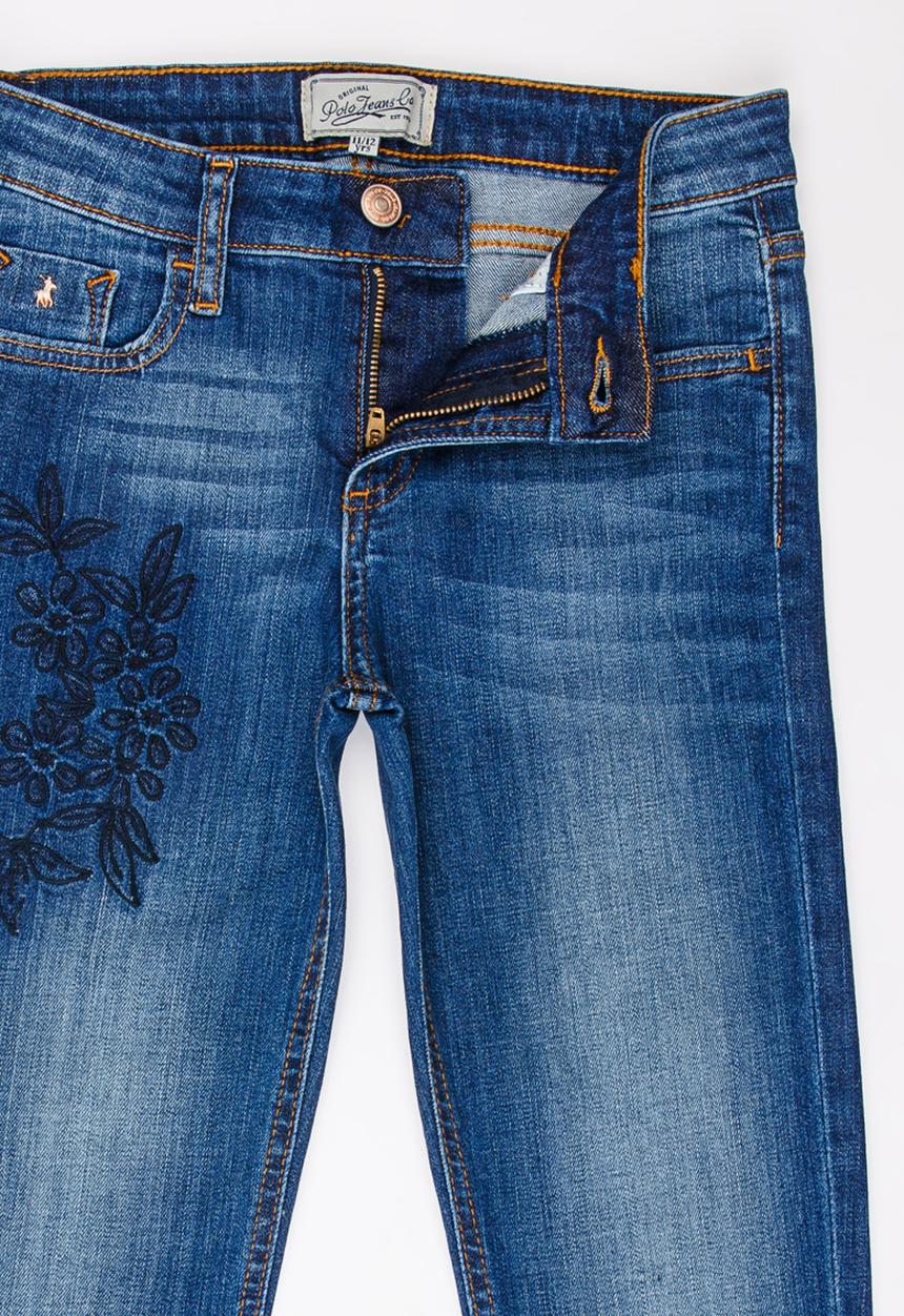 POLO - Chloe Embroidered Skinny Jean Mid Blue