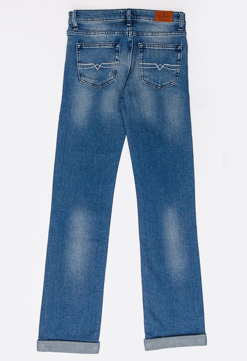 POLO - Liam Distressed Slim Fit Jean Mid Blue